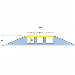 Cable Protector 970L x 590W x 80H (3 Channels, 55/70mm x 50mm, 6.1 Tonnes) Technical Drawing