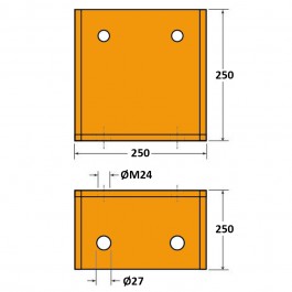 Dock Bumper Angle Bracket Yellow 250L x 250W x 150H at Polymax