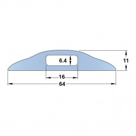 Dome Small Cable Cover 9000L x 64W x 11H (1 Channel, 16mm x 6.4mm) at Polymax