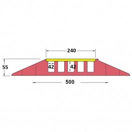 Polyurethane Extra Strength Cable Protector 900L x 500W x 55H (5 Channels, 42mm x 42mm, 40 Tonnes)  at Polymax