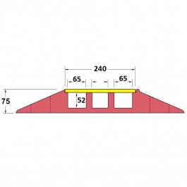 Polyurethane Extra Strength Cable Protector 900L x 500W x 75H (3 Channels, 65mm x 65mm, 40 Tonnes)  at Polymax