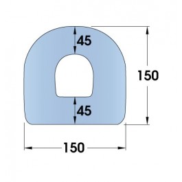 Standard Rubber D-Fender 2000L x 150W x 150H  at Polymax