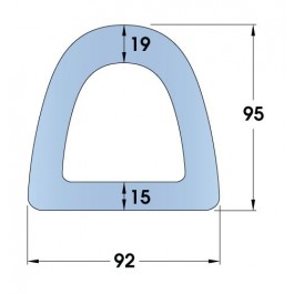 Standard Rubber D-Fender 2440L x 92W x 95H  at Polymax