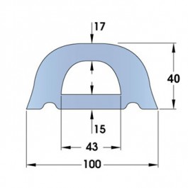 Standard Rubber D-Fender 3000L x 100W x 40H  at Polymax