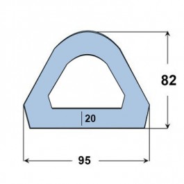 Standard Rubber D-Fender 3000L x 95W x 82H  at Polymax