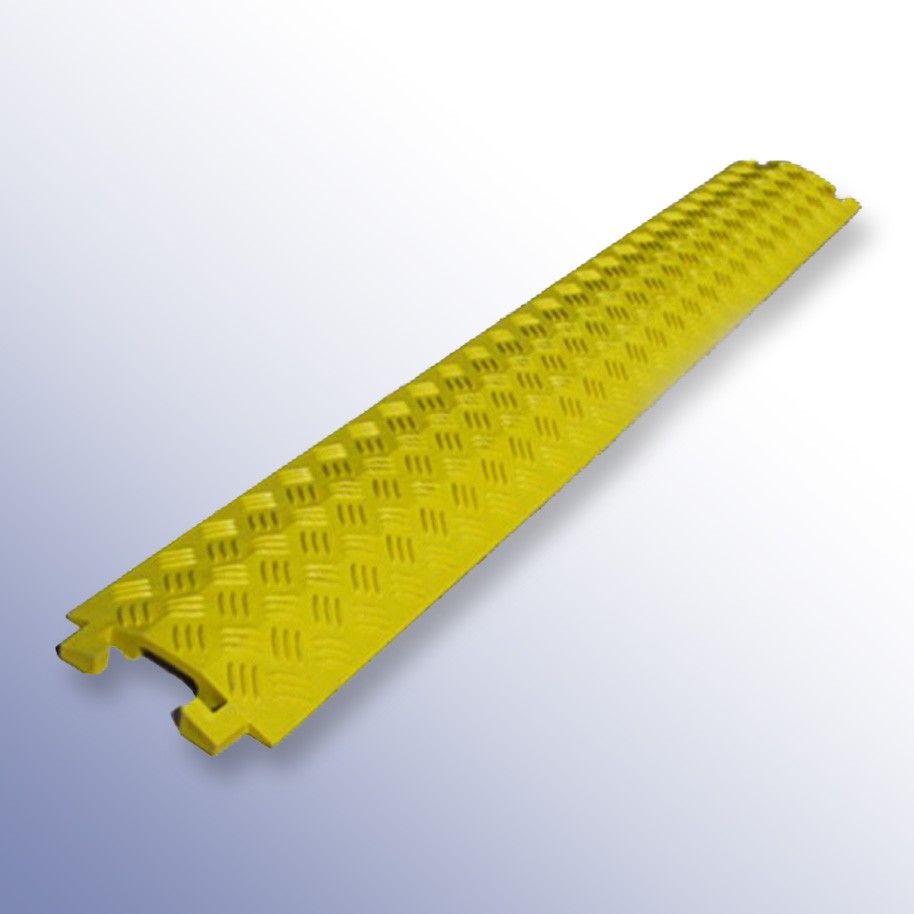 Shallow Cable Cover Yellow PU 1000L x 135W x 20H (1 Channel, 40mm x 12mm)