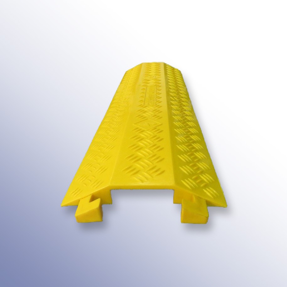 Shallow Cable Cover Yellow PU 1000L x 275W x 40H (1 Channel, 100mm x 30mm)