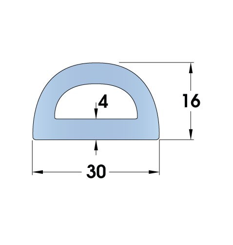 Standard Rubber D-Fender 12500L x 30W x 16H 