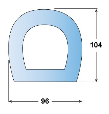 Standard Rubber D-Fender 2000L x 92W x 95H 