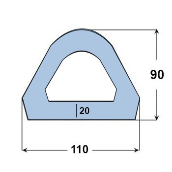 Standard Rubber D-Fender 3000L x 110W x 90H 